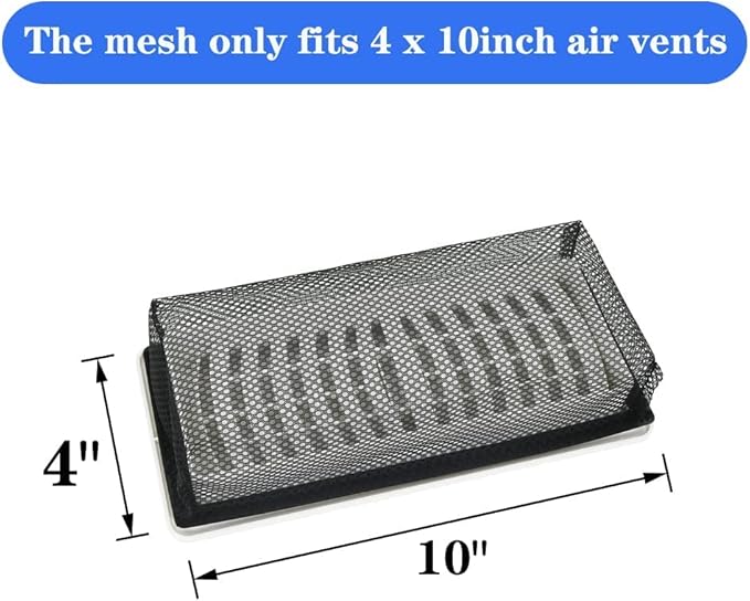 4"x10" Floor Register Trap Covers Screen Air Vent Filters - Image 4
