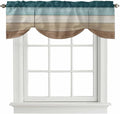 Teal Brown Tie Up Valance Curtains by Unknown