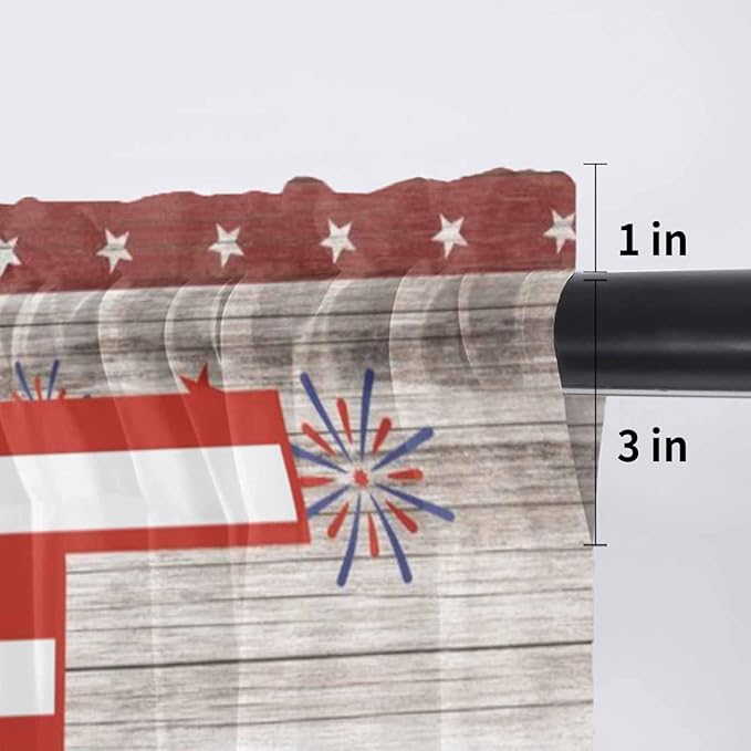 4th of July Sheer Valances for Windows 60"x18", Light Filtering Kitchen - Image 7