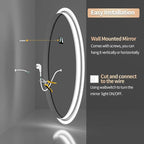 LUVODI Lighted LED Bathroom Mirror: 28”x20” Oval Anti-Fog Dimmable Wall Mounted - Image 6