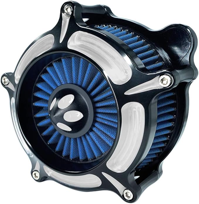Motorcycle Air Filter Turbine Intake Cleaner Kit Cnc Cut Chrome - Image 8