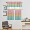 Kitchen Window Curtains Valance and Tier Set, Farm Colorful Wooden Plank Rod by Unknown