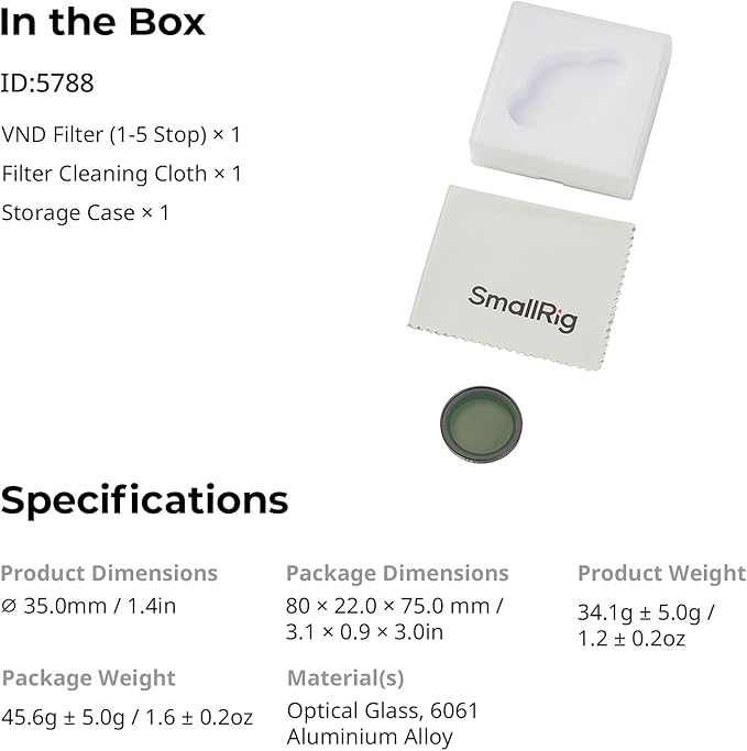 SmallRig Nano VND 1-5 Stop Filter - Image 8