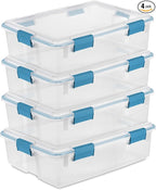 Sterilite 4-Pack Gasket Box, Home Storage Organizer Bins by Sterilite