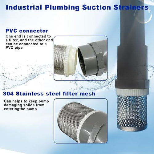 2" Stainless Steel Filter Cover Connected to 2 inch/DN50 Grey PVC Filter Water - Image 2