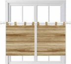 Light Brown Wood Grain Kitchen Curtains 24 Inch Length, Small Window Curtains by Unknown