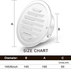 Zonon 8pcs Stainless Steel Soffit Vents 6 Inch Round Dryer Vent Cover - Image 2