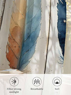 Sheer Curtains 54 Inch Length, Boho Ombre Vintage Wooden Grain Privacy Voile - Image 6