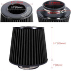 KYOSTAR Universal 3.5" High-Flow Air Filter, Reusable Cone Cold Air Intake - Image 2