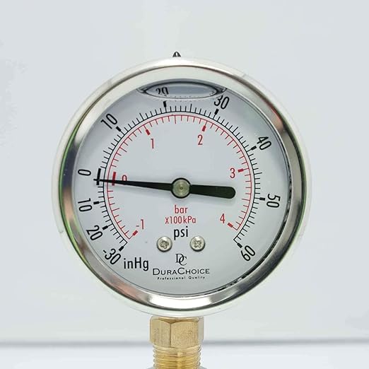 4" Oil Filled Vacuum Pressure Gauge - Image 4