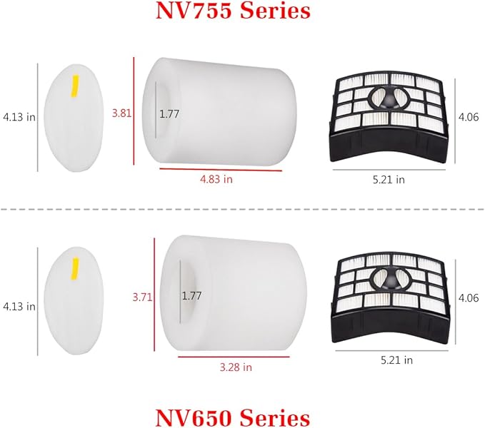 I-clean 2 Packs Replacement NV650 HEPA Foam & Felt Filters - Image 2