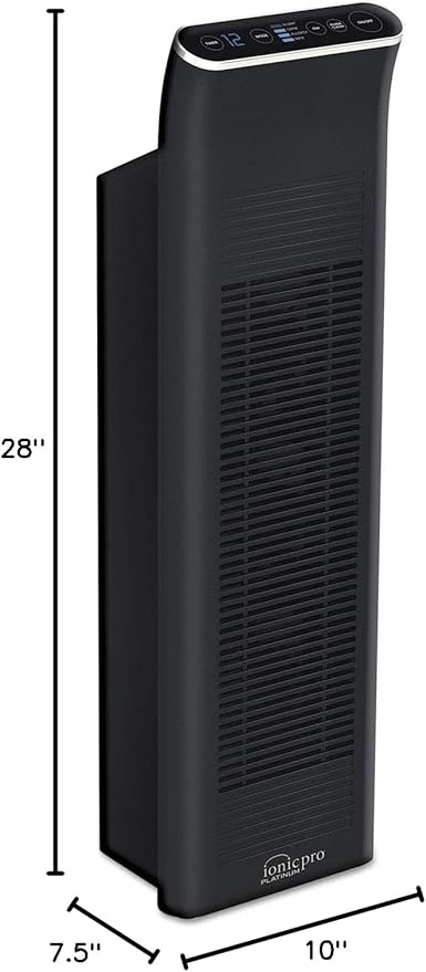 Ionic Pro Platinum Air Purifier Tower, Never Replace Filters, Quiet Negative - Image 5
