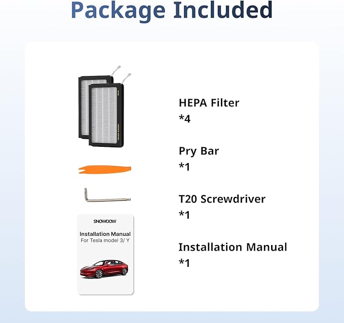 Tesla Model 3/Y HEPA Cabin Air Filter 4 Pack - Image 7
