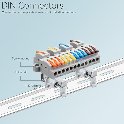 4pcs DIN Rail Terminal Blocks, DIY Splicing Wire Connectors - Image 3