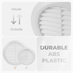 6" Inch White Round Air Vent Cover - Image 4