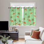 2 Panel Kitchen Cafe Curtains, Desert Camels Sunlight Filtering Nature Air - Image 5