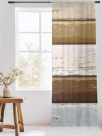 Sheer Curtains 108 Inches Long, Wood Grain Brown Semi Sheer Curtains Light - Image 3