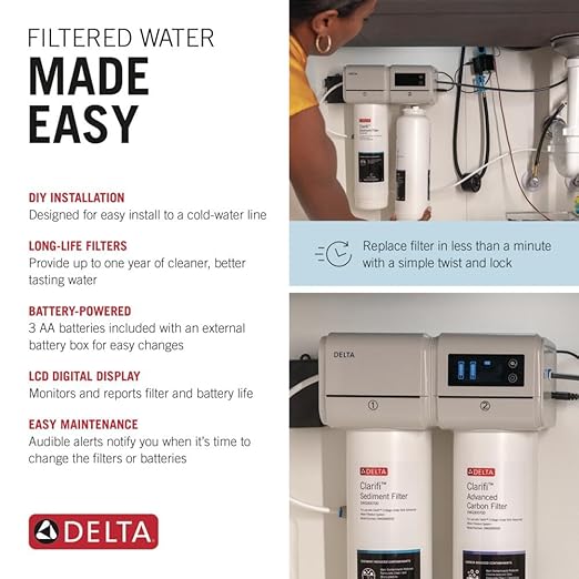 Delta Clarifi Advanced 2 Stage Under Sink Water Filter System, Water Filter - Image 4