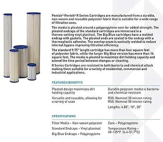 Pentair Pentek Big Blue Filter Housing and Sediment Water Filter Bundle | R50-BB - Image 6