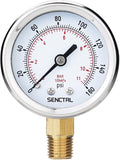 SENCTRL 0-160 Psi Pressure Gauge, 1/4 NPT Lower Mount, Waterproof, Stainless by senctrl