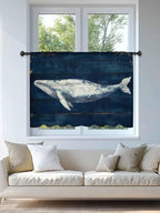 Sheer Curtains 45 Inch Length, Summer Whale Semi Sheer Curtains Light Filtering - Image 4