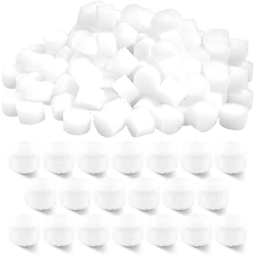 100 Pieces Air Filter Sponge for Compressor System Accessories Round White by BHUCUTU