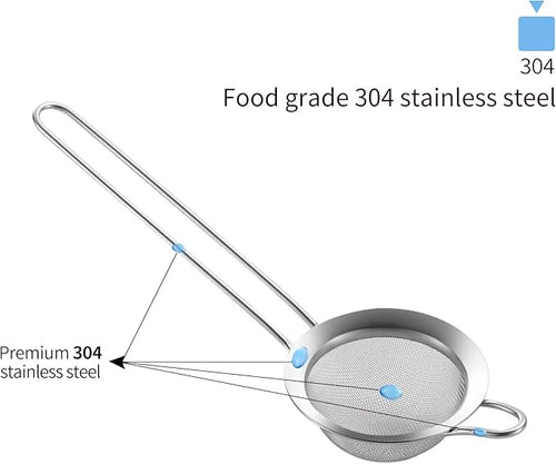 304 Stainless Steel 3.15 inch Fine Mesh Strainers - Image 2