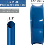 Pool Backwash Hose 1 1/2 inch × 25 ft Thicken Blue Water Discharge Pipe Lay - Image 2