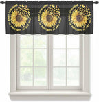 YOU ARE MY SUNSHINE Sheer Valance Curtains, Summer Sunflowers Golden Gradient by Houseown