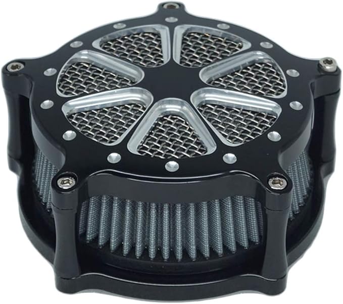 Air Filter Intake Cnc Cut Air Cleaner Venturi Motorcycle Chrome Kit - Image 2