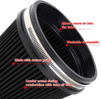 MUGE RACING 6" 152 mm High Flow Inlet Air Filter, Air Intake Cone Filter - Image 2