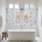 Easter Kitchen Curtains 45 Inch Long 2 Panel Set, Rod Pocket Window Treatment - Image 5