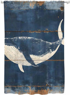Sheer Curtains 63 Inch Length, Summer Whale Blue Semi Sheer Curtains Light by Unknown