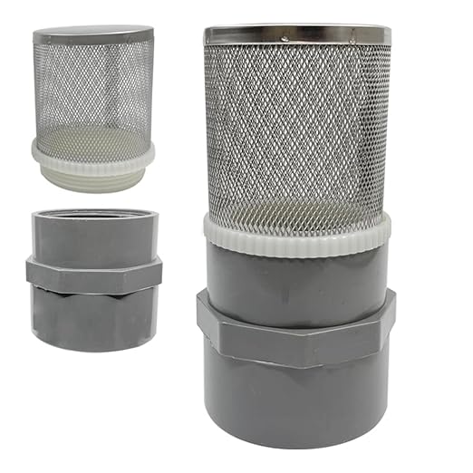 3/4" Stainless Steel Filter Cover Connected to 3/4" DN20 Grey PVC Water Pipe by AIMCOCO