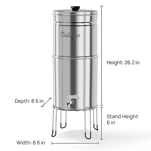 Culligan MaxClear 2.25 Gallon Gravity Water Filter System, Brushed - Image 8