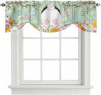 Easter Tie Up Valance Curtains for Windows, Kitchen Curtains Window Shades by Unknown