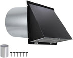 7 Inch Hooded Wall Vent with Mesh and Damper, Outside Wall Vent Hood Exterior by JYINCPED