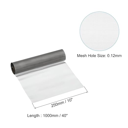 PATIKIL 40" L x 10" W Woven Wire Mesh, 120 Mesh 316L Stainless Steel Air Vent - Image 2