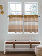 Retro Farm Wood Board Window Valance Curtains, 2 Panel - Image 2