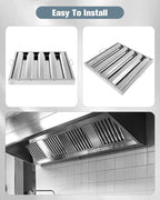Hood Filters 430 Stainless Steel 19.5W x 19.5H Inch, 4 Grooves Commercial Hood - Image 5