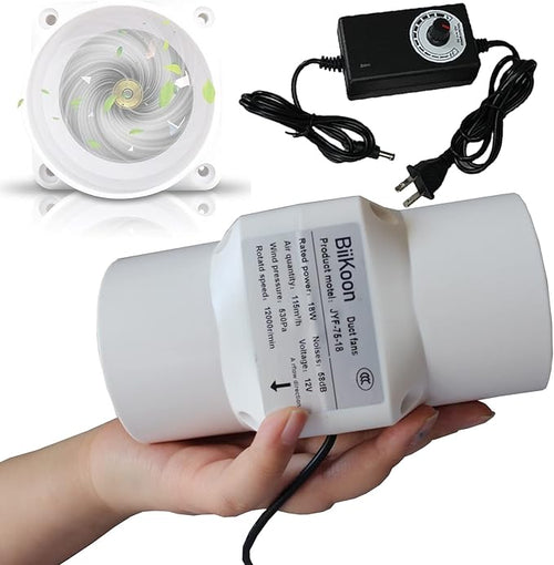 3 Inch/75mm Inline Duct Fan 12V 18W Variable Vent Blower Plastic Air Extractor by Unknown
