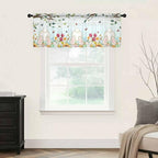 Easter Sheer Valances for Windows 42"x12", Light Filtering Kitchen Curtains - Image 9
