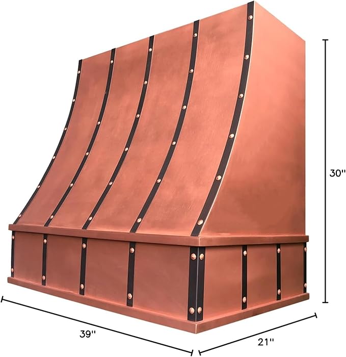 CT Copper Tailor Sloped Copper Vent Hood Wall Mount, 610 CFM Exhaust Fan - Image 10