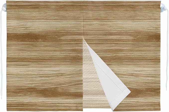 Light Brown Wood Grain Magnetic Double Layer Car Window Shades, Side Window by Unknown