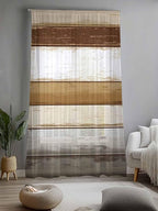 Sheer Curtains 108 Inches Long, Vintage Country Geometric Striped Privacy Voile - Image 2