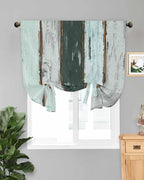 Tie Up Curtains for Windows, Vintage Wooden Retro Art Farmhouse Barns Privacy by Anzona