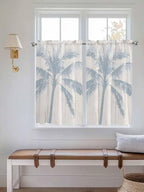 Summer Coconut Tree on Vintage Wood Grain Window Valance Curtains, Seaside - Image 3
