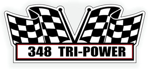 2X Engine Window Air Cleaner Sticker Decal 348 Tri Power V8 Motor - Image 2
