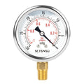 2-1/2" Dial Size, -30 inHg-0 Pressure Gauge, Glycerin Liquid Filled, 1/4" NPT by SCTSNSR
