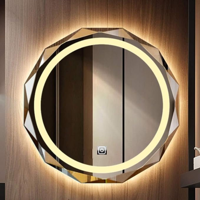 LED Bathroom Mirror with Lights and Demister Pad Wall Mounted Touch Sensor by Unknown